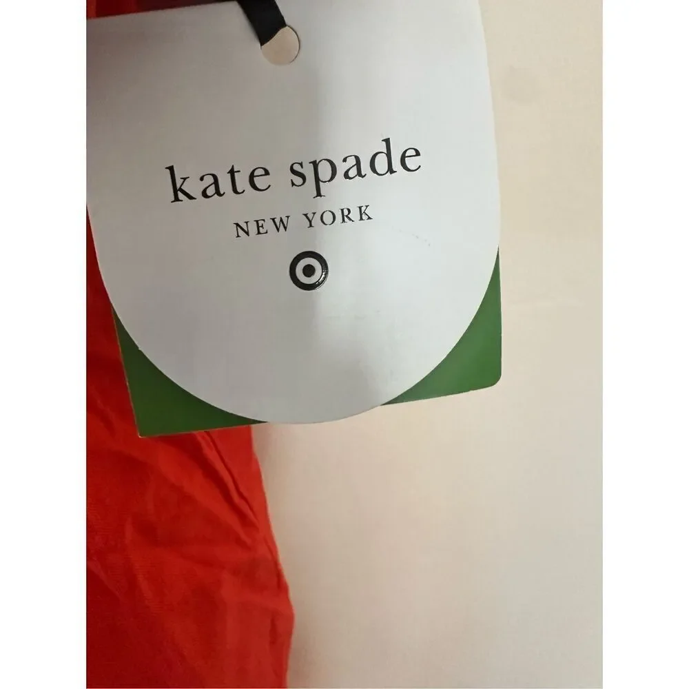 Kate Spade Red Orange Scalloped Hem Front Scoop Dress Size Large New